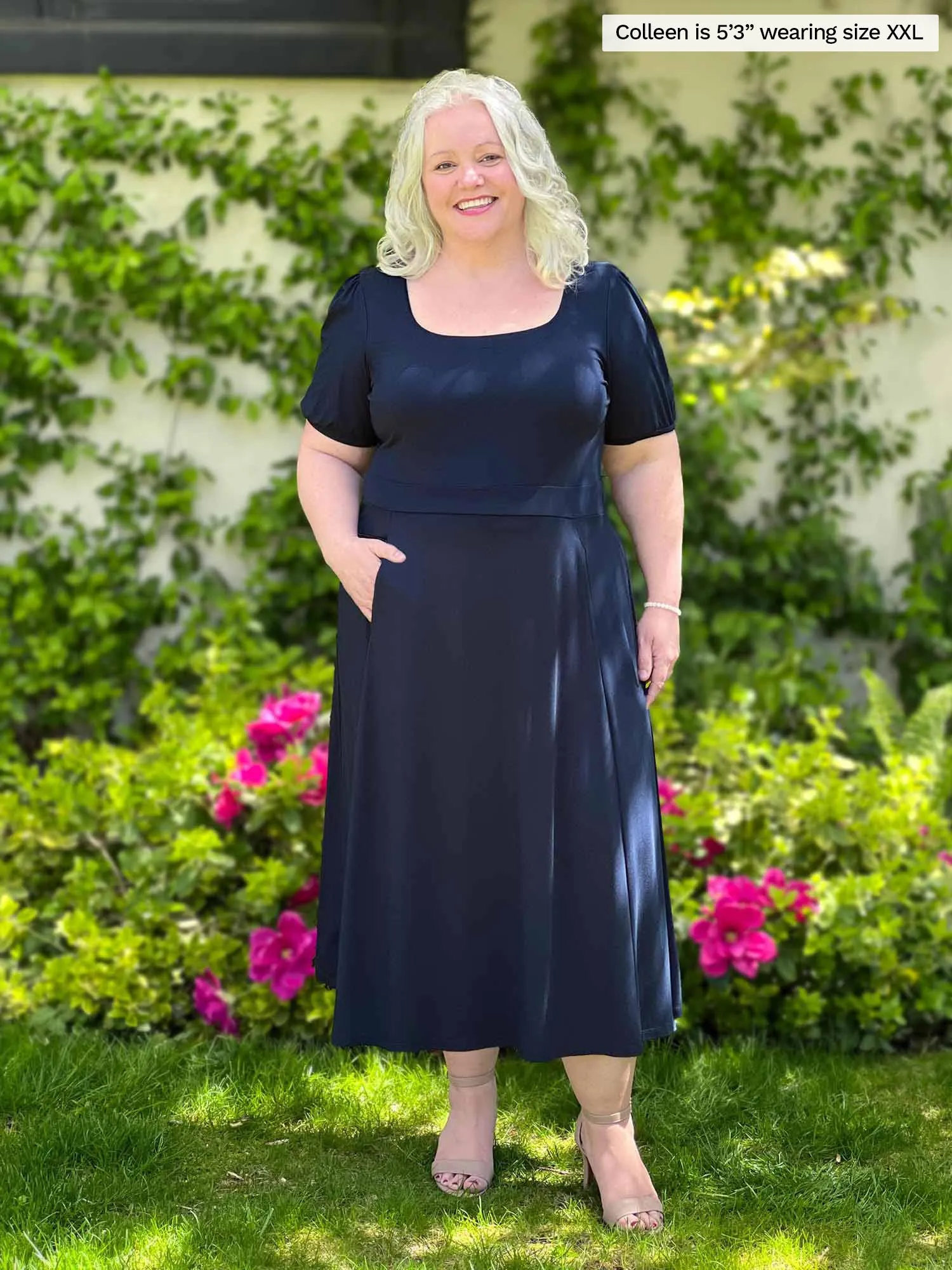 Anika puff sleeve midi dress - FINAL SALE